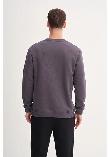 Cazador Kalın Diyagonal Dokulu %100 Pamuk 3 İplik Regular Fit Sweatshirt 25k Antrasit