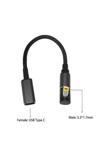 Ebitda Laptop Usb Tip-c 5.5x1.7mm Manyetik Şarj Kablosu 100w, Hızlı Şarj, Dayanıklı Kablo