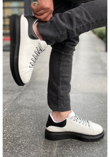 Luis A Costa Lc107 Beyaz Arka Siyah St Bağcıklı Erkek Ayakkabı Renkli