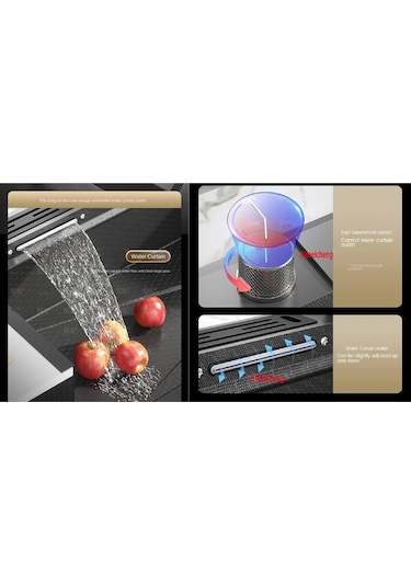 ﻿ Çelik 7 Fonksiyon Arıtmalı Fiskiye Akıllı Eviye Ve Batarya Seti Antrasit