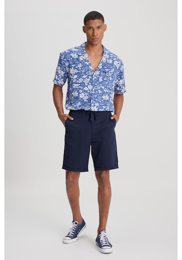 Regular Fit Normal Kesim %100 Pamuk Normal Bel Lacivert Chino Şort L231406410 Lacivert