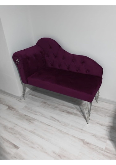 Metalda Josefin Bench Koltuk Berjer Gümüş Seri Mor