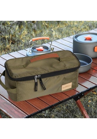 Haki Açık Hava Piknikleri İçin Büyük Kapasiteli Temizlemesi Kolay Çanta Çeşitli Eşyalar Düzenleyici