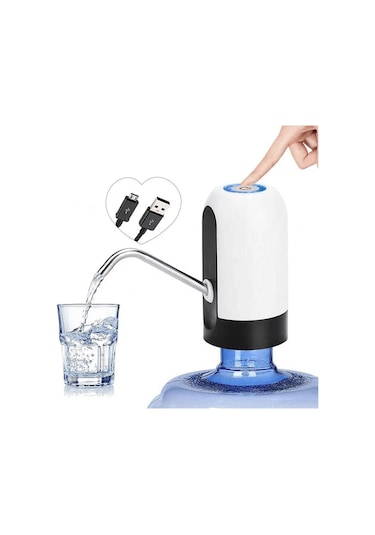 Crown Crw-1006 Usb Şarjlı Otomatik Sebil Damacana Su Pompası Beyaz