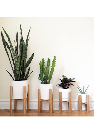 Ahşap Saksılık Masif Ahşap Çiçeklik 4 Lü Set