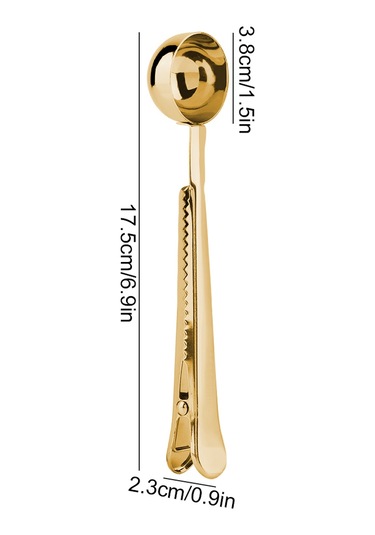 Yaozixa Stahl Altın Kahve Ölçü Kaşığı, Torba Kapama Klaması İle Çift Fonksiyonlu, Ev Ofis Kafe İçin Taze Tutucu Diğer