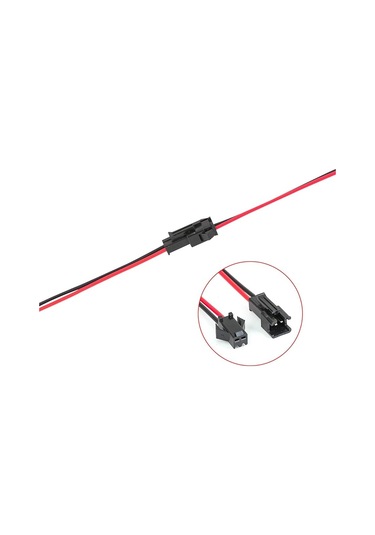 Jst Sm 2 Pin Kablolu Konnektör Seti - 22awg 20cm