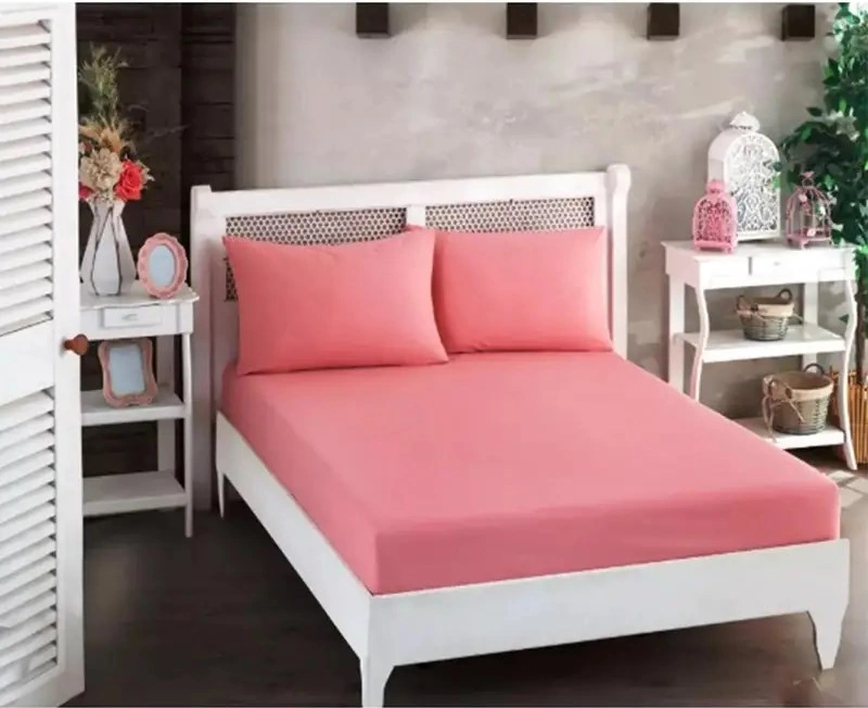 Çift Kişilik Düz Lastikli Çarşaf Ve Yastık Kılıfı Çok Renkli