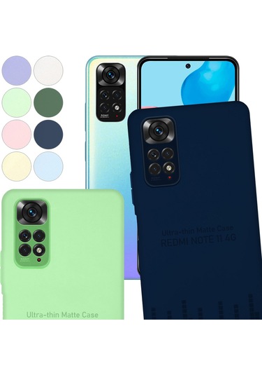 Xiaomi Redmi Note 11 4G Kılıf Kamera Korumalı Mat Ultra İnce Kapak