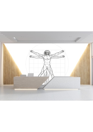 Vitruvius Adamı Poster Duvar Kağıdı Renkli
