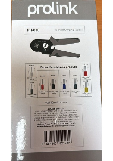 Prolink Ph-030 Yüksük Sıkma Pensesi+yüksük Seti 1200 Adet