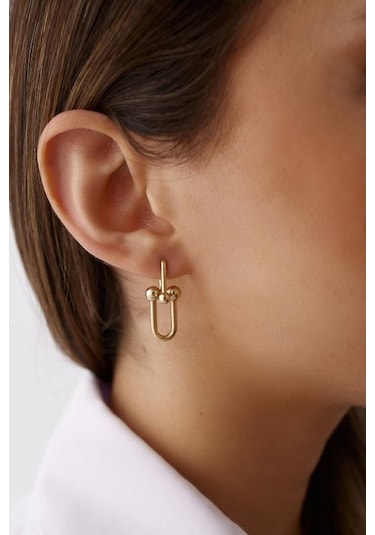 Altın Kaplama Tiffany Sallantılı Küpe Çok Renkli