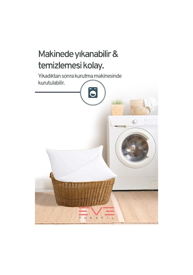 Eve Tekstil 10 Adet Yellow Dream Serisi Fermuarlı Antialerjik Silikon Elyaf Dolgulu Yastık 50x70cm 1200gr