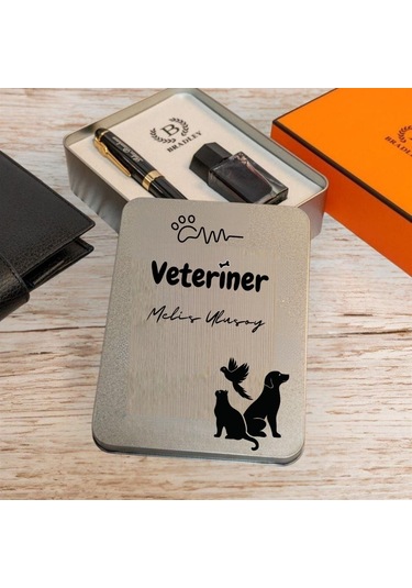 Veterinerlere Özel Tasarım Kutulu Siyah Gold Dolma Kalem Hediye Siyah