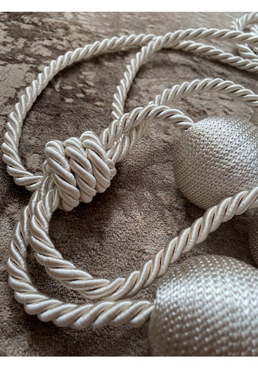 Modern Sarım 4 Toplu Braçol Kornişe Takmatik Ipli Tavan Perde Aksesuarı Bej