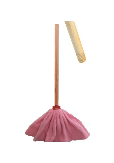 Color Wellsoft Mop Paspas Mop Yedek Ucu Ve Ahşap Sapı İle Takım