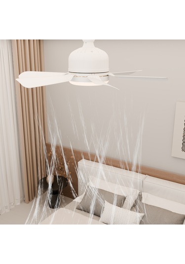 Ximistore9 Beyaz 6 Kanatlı Fantezi Lamba: Sessiz Çalışma, 3000k-6500k Renk Sıcaklığı Ayarı, Kumanda Kontrol Pil Dahil Değil Diğer