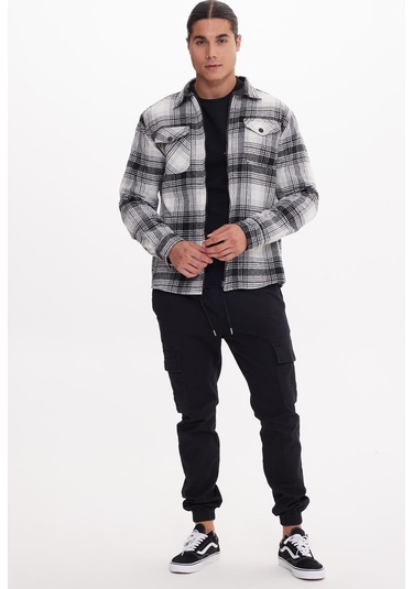 Calıfornıa Kırık Beyaz-syah Basıc Gömlek Çok Renkli