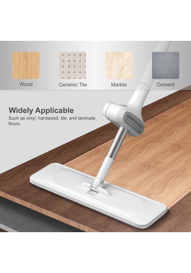 Yaozixa 360 Dönebilir Mikrofiber Yer Paspası - Islak & Kuru Temizlik İçin Yeniden Kullanılabilir Bezler