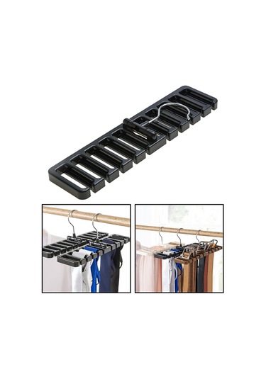 Homyl Çok Fonksiyonlu Kemer Askısı Raf Depolama Tutucu Siyah Siyah