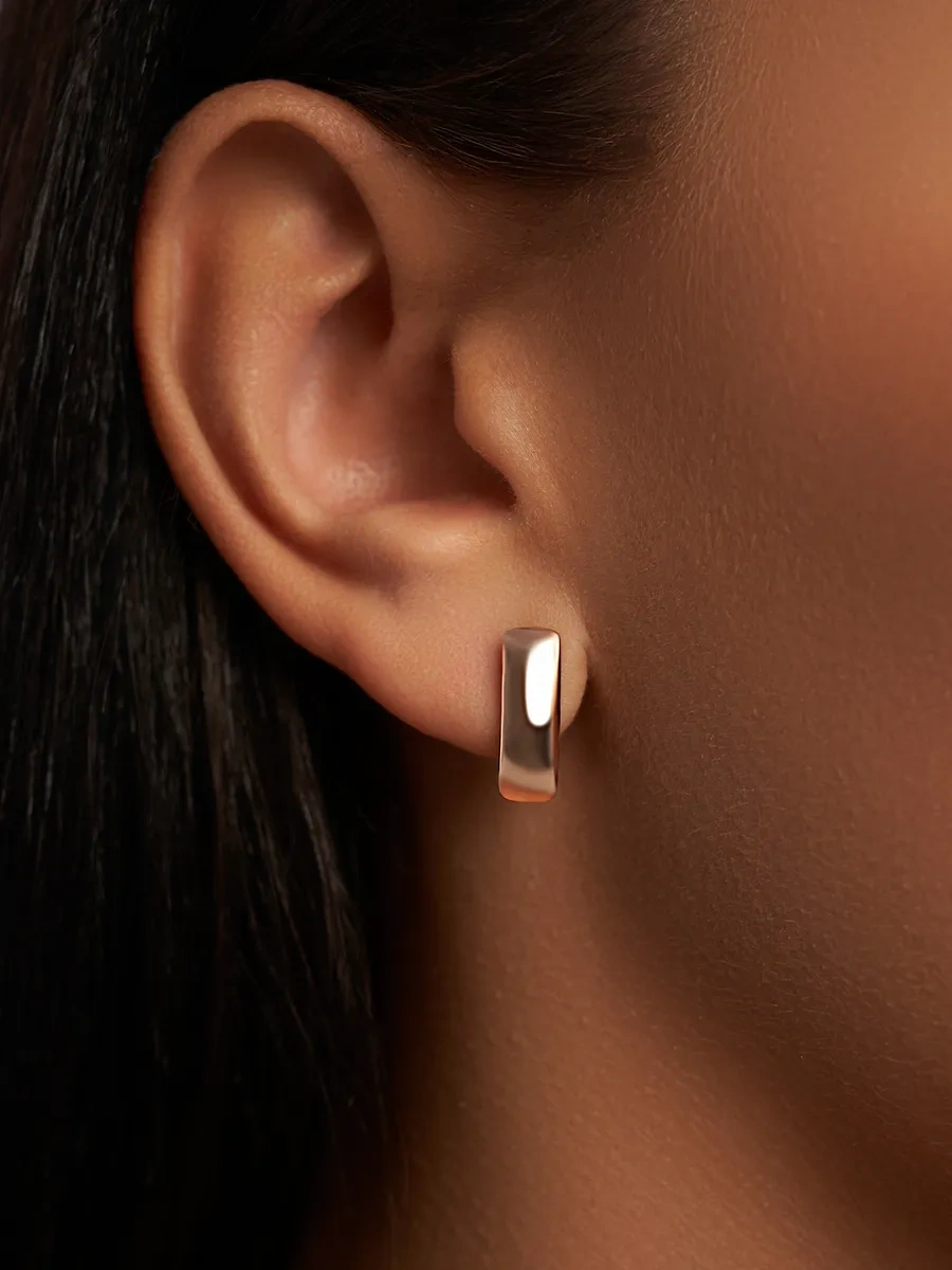 Mıx Jewelry 925 Ayar Gümüş Altın Kaplama Küpeler, İngiliz Kilit 369531560 beyaz