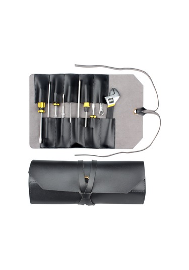 Çok Fonksiyonlu Deri Alet Rulo Çanta Taşınabilir Bakım Ağaç İşleme Elektrikçi Çantası Vida Anahtarı Depolama Donanım Alet Çantası Siyah