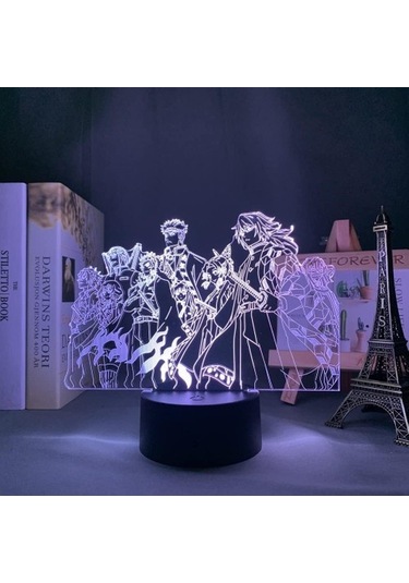 Goldenqian Denaon Slayer Anime 3d Erkek Için Gece Lambası 16 Renk Kız Odası Dekor Illusion Led Lamba Usb Manga Kimetsu Hiçbir Yaiba Şekil Uygun Çocuklar Hayranlar Yılbaşı Hediyeleri Gx58er Siyah