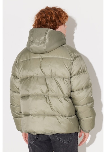 Regular Fit Normal Kesim Kapüşonlu Açık Yeşil Şişme Mont L232213299 Açık Yeşil