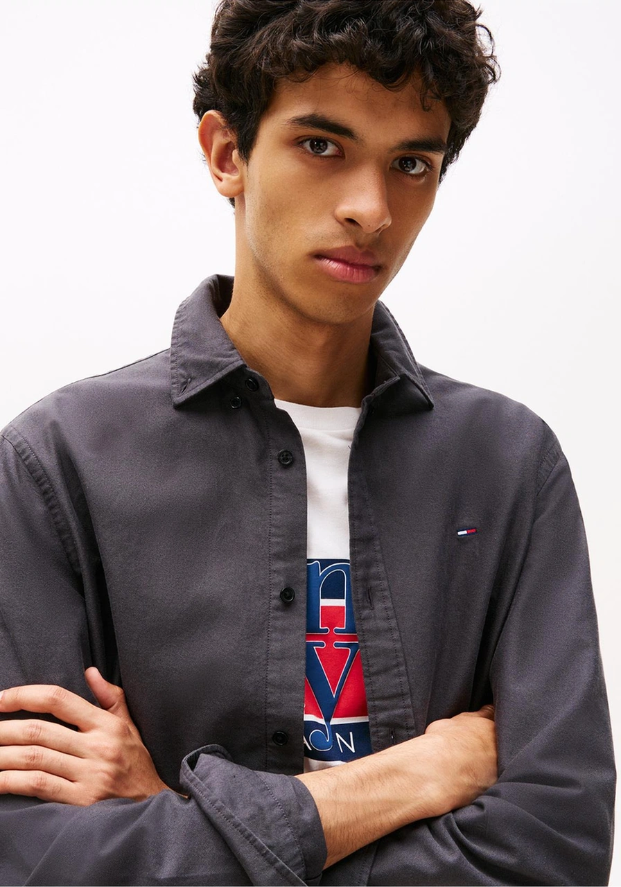 Regular Fit Antrasit Düz Erkek Gömlek Dm0dm21298bds Tjm Reg Oxford Shırt-10954 Antrasit