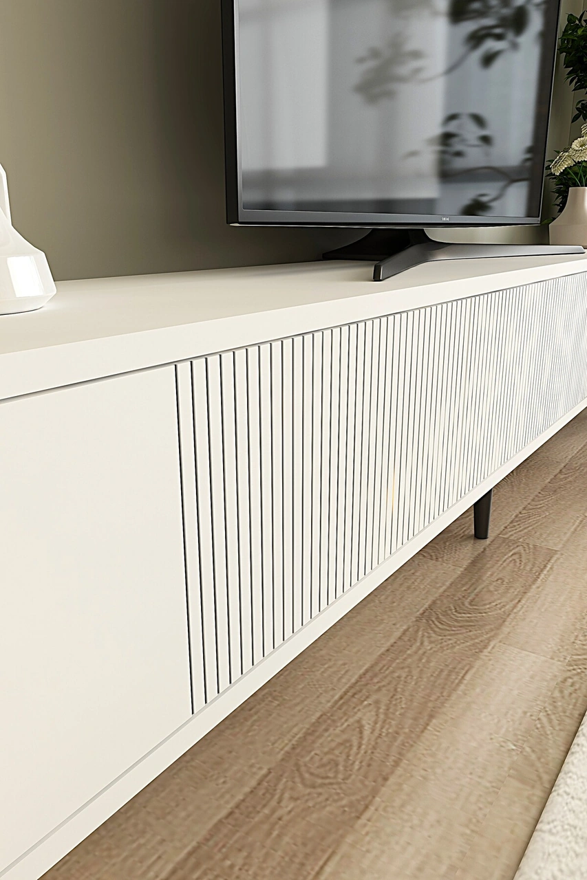 Tsa1803b - Corsa180 Tv Stand, Tv Sehpası Beyaz 180cm Beyaz