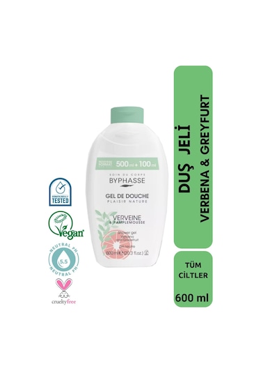 Byphasse Plaisir Natura Verbena & Greyfurt Duş Jeli 600 ML