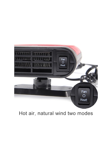 Araç Isıtıcısı, Sıcak Soğuk Fan, Ön Cam Camı, Buğu Çözücü, Dc 12v, Arıtma Versiyonu Kırmızı