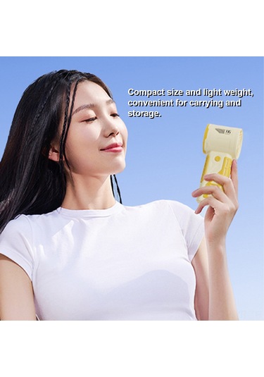 Ranyeek Taşınabilir Dış Mekan Fanı - 12m/s Hızlı Turbin Motor - 4000mah Pil - Ergonomik Tasarım Limon Sarısı