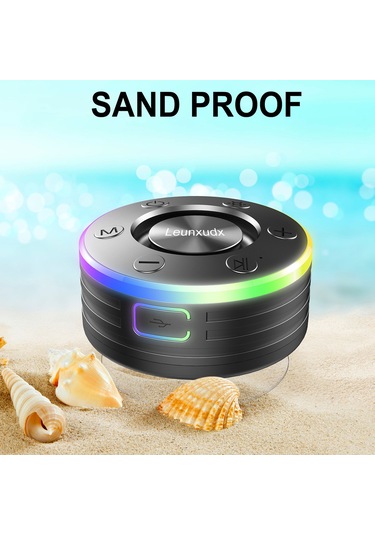 Youtek T7a Siyah Ipx7 Su Geçirmez Banyo Hoparlörü - Bluetooth 5.2, Fm Radyo, 15m Mesafe, 5w Güçlü Ses, Toz Ve Darbe Dayanıklı Mini Müzik Çalar