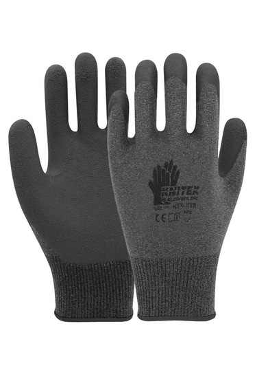 Koyu Gri Kırçıllı İş Eldiveni İşçi Eldiveni İnşaat Bahçe Eldiveni