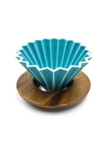 Ahşap Standlı Dripper Turkuaz