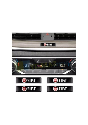 Fiat Logo Arma Yan Ayna Vites Torpido Konsol Damla Sticker