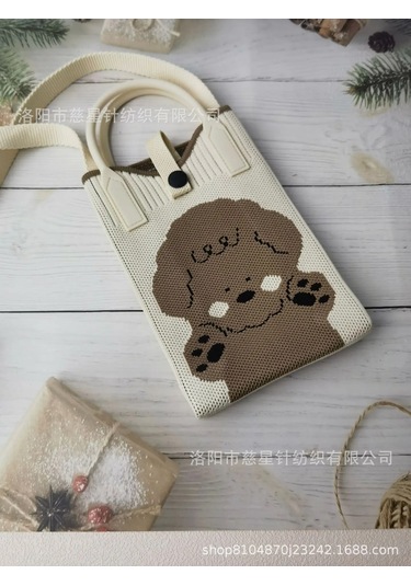 Yaz Sıcak Satış Sezon Örme Küçük Kare Çanta Kaliteli Çanta Crossbody Cep Creamy-white Hot Sale Sheep Krem