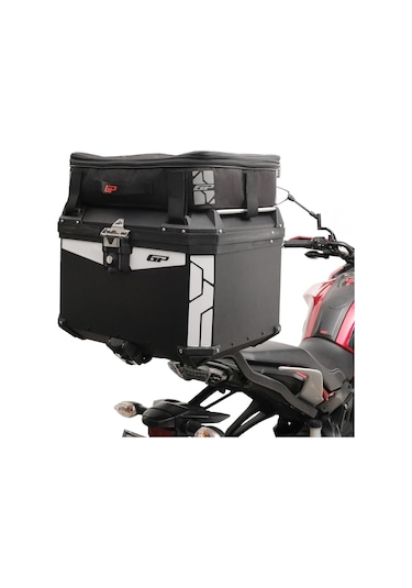 Gp Kompozit Universal 57 Lt Alüminyum Ve Kumaş Motosiklet Çanta Seti Siyah