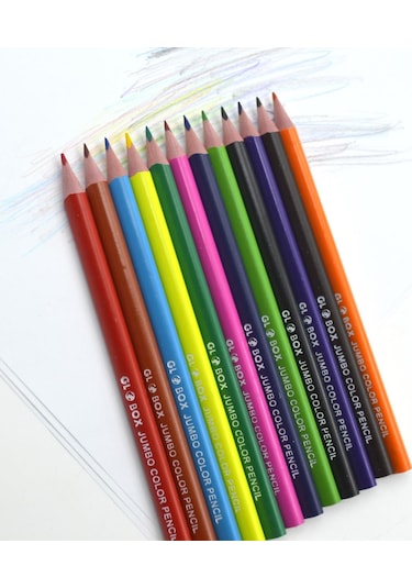 Globox Jumbo Kuru Boya Üçgen Tasarım 12 Renk