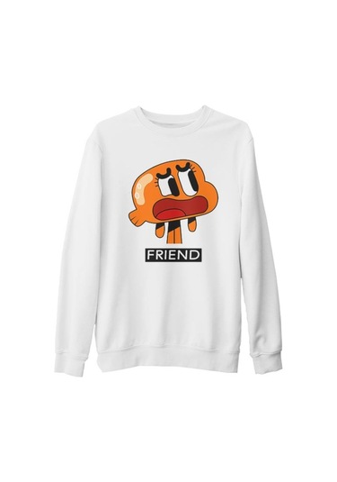 Best Friends - Friend Beyaz Kalın Sweatshirt