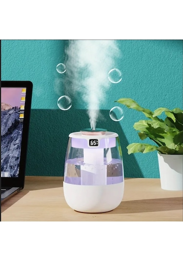 Mighty Beyaz Büyük Kapasiteli 1.3 Lt Usb Ultrasonik Ofis Oda Ve Araba Hava Nemlendirici Buhar Makinesi Aroma Difizörü Çift Püskürtme