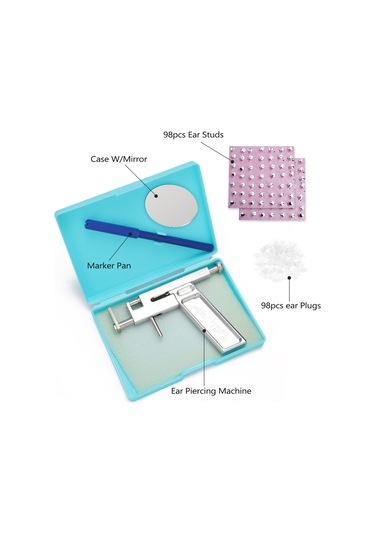 Moveevo Stainless Steel Kulak Delme Makinesi + 49 Çift Küpe Seti - Ağrısız Kulak Delme Aleti Diğer