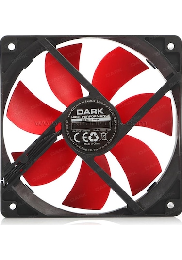 Dark 120Mm Kırmızı Kanatlı Kasa Fanı Dkccf123R