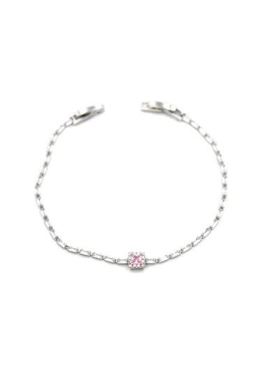 Pembe Taşlı Bileklik - Gümüş Çok Renkli