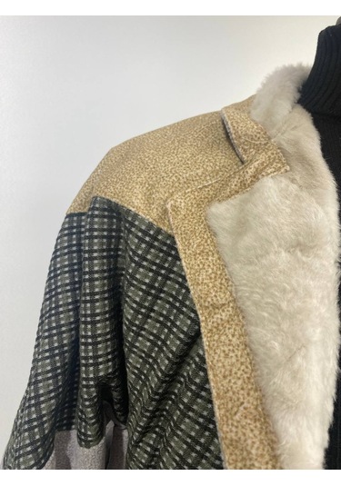 Kadın Aztek Unisex Retro Bomber Oversize Desenli Ceket Kedg4 Çok Renkli