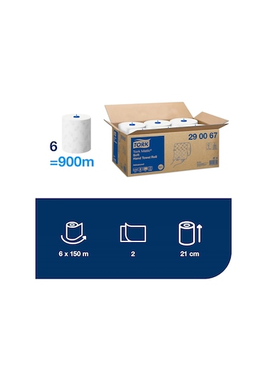 Tork 290067 Advanced Kağıt Havlu 2 Katlı 6 Adet 6 150 M