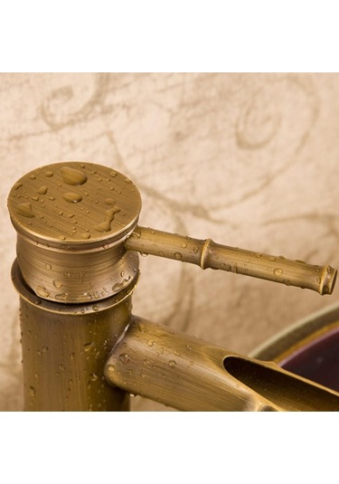 Dinosaurs F Fityle Pirinç Banyo Lavabo Bataryası - Bronz Altın