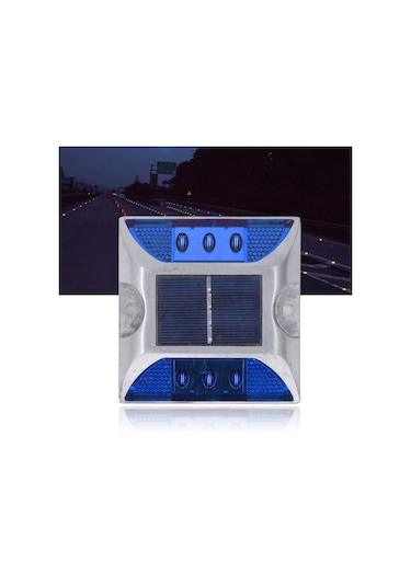 Yaozixa Alüminyum Levha Güneş Enerjili Yol Izleyici Işığı - Ip68 Su Geçirmez Mavi Işık Yol Markeri Adım Ve Yaya Yolları İçin