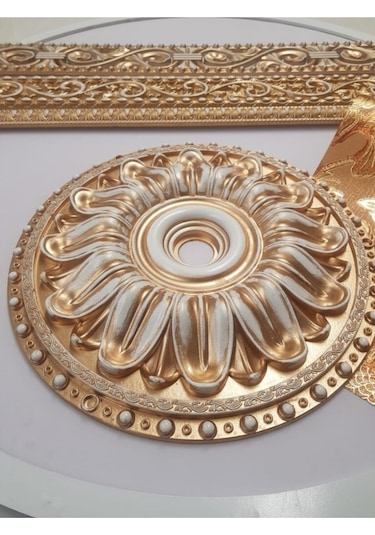 40 40 Cm Dekoratif Estetik Tekli Avize Göbeği Bronz